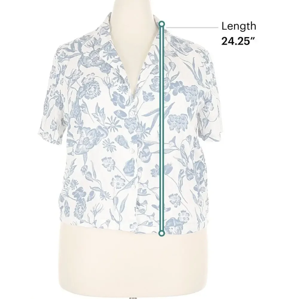 J by Joie Size XL Short sleeve blouse button-down - Picture 5 of 8